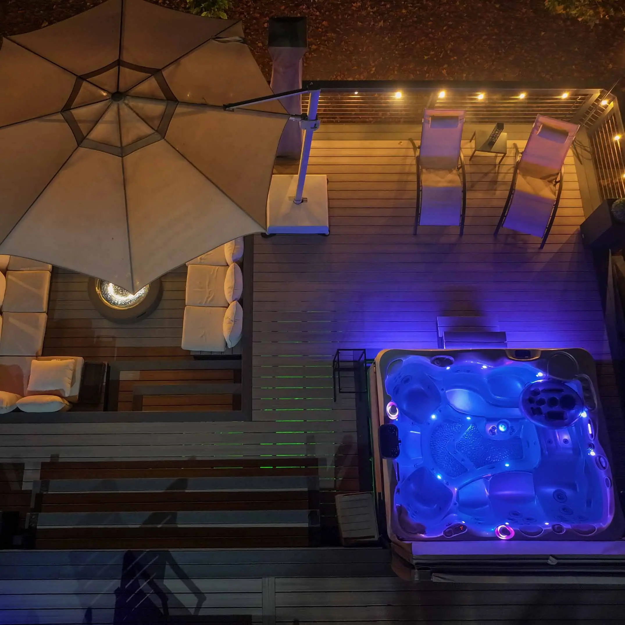 Custom deck design inspiration for a romantic outdoor evening at home